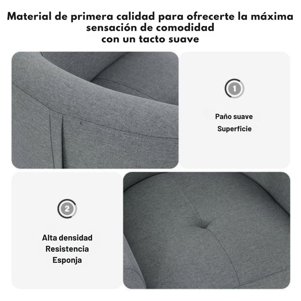 Ocaso™ | Sillón barril tapizado con otomano