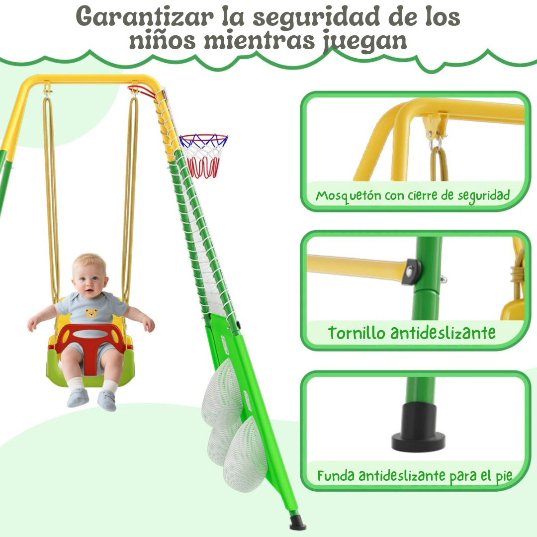 Playa™ | Parque infantil 3 en 1 con columpio para interior y exterior