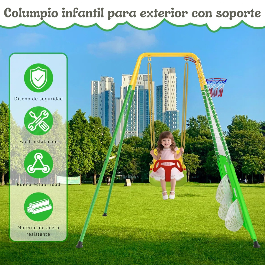 Playa™ | Parque infantil 3 en 1 con columpio para interior y exterior