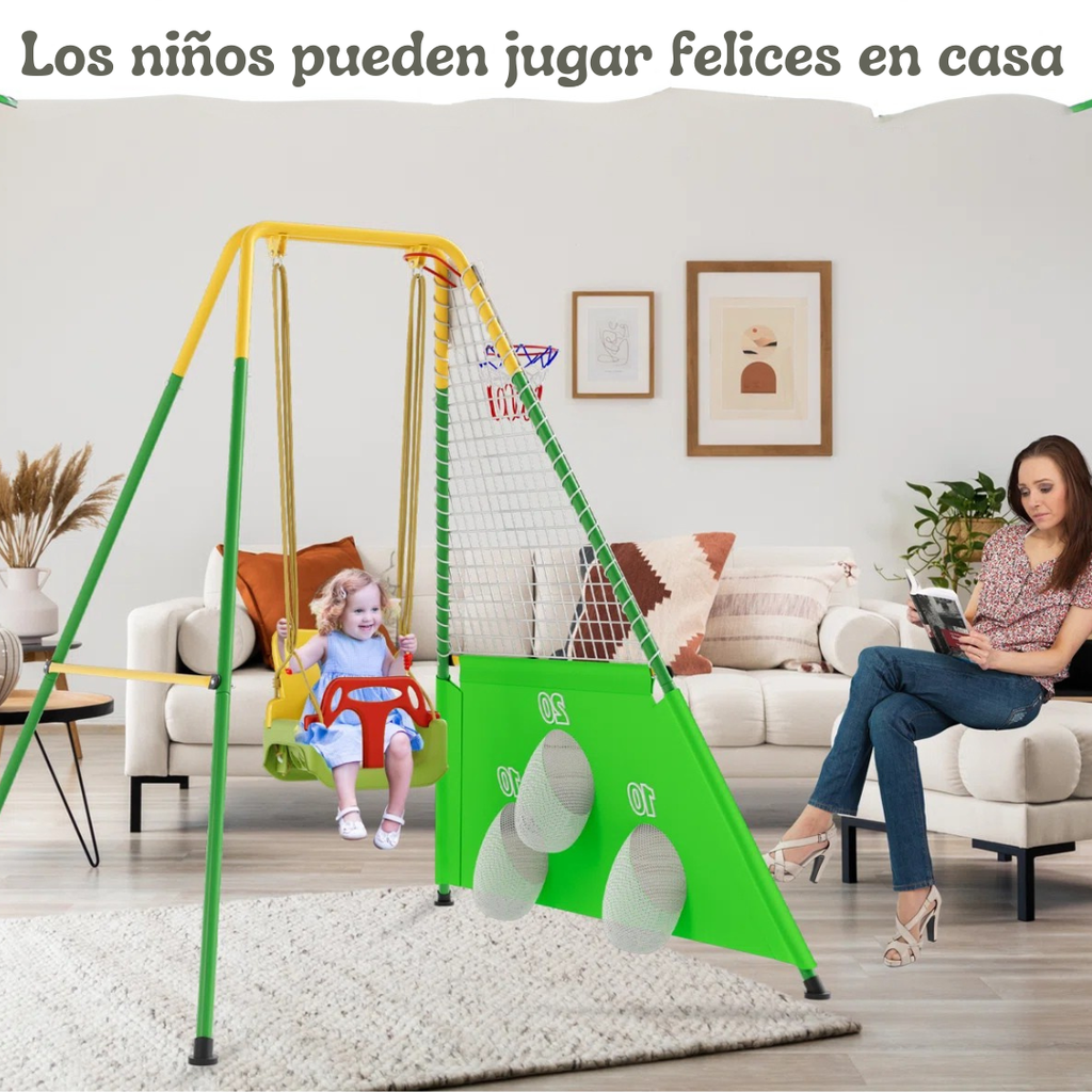 Playa™ | Parque infantil 3 en 1 con columpio para interior y exterior