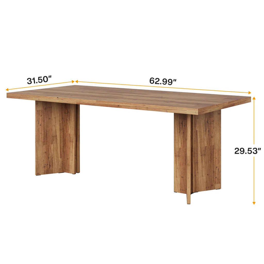 Orova™ | Mesa de comedor rústica con doble pedestal