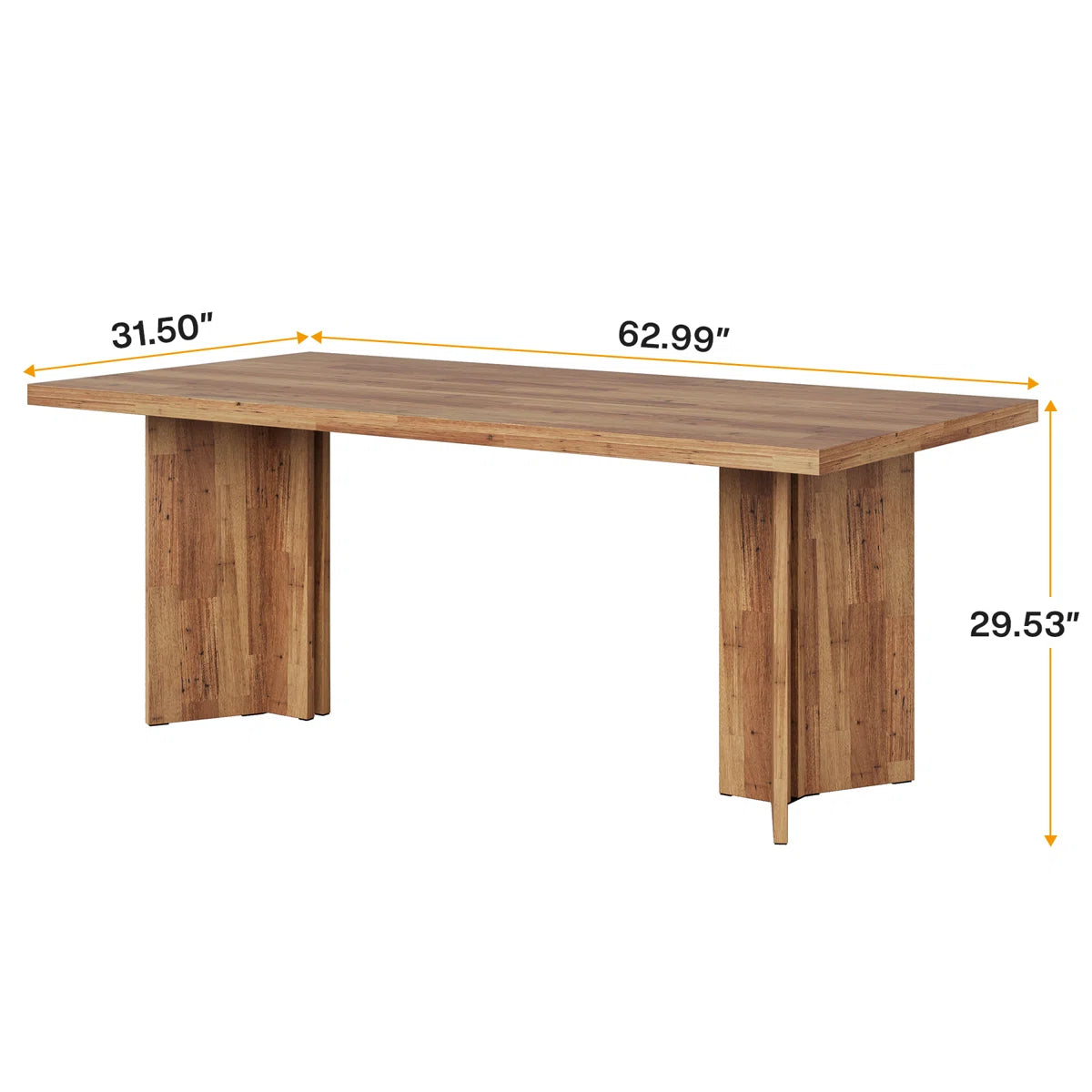 Orova™ | Mesa de comedor rústica con doble pedestal