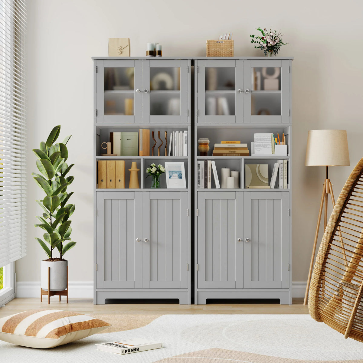 Madera™| Alacena de Cocina Independiente – Estantes de Madera Ajustables