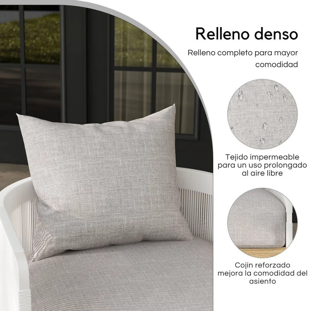 Solido™ | Silla exterior de cuerda trenzada giratoria 360°