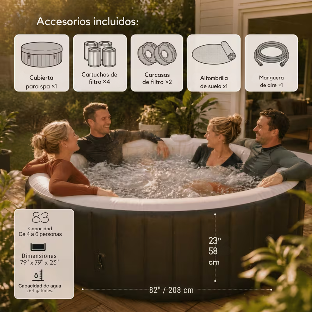 Rápido™ | Bañera spa filtración exterior