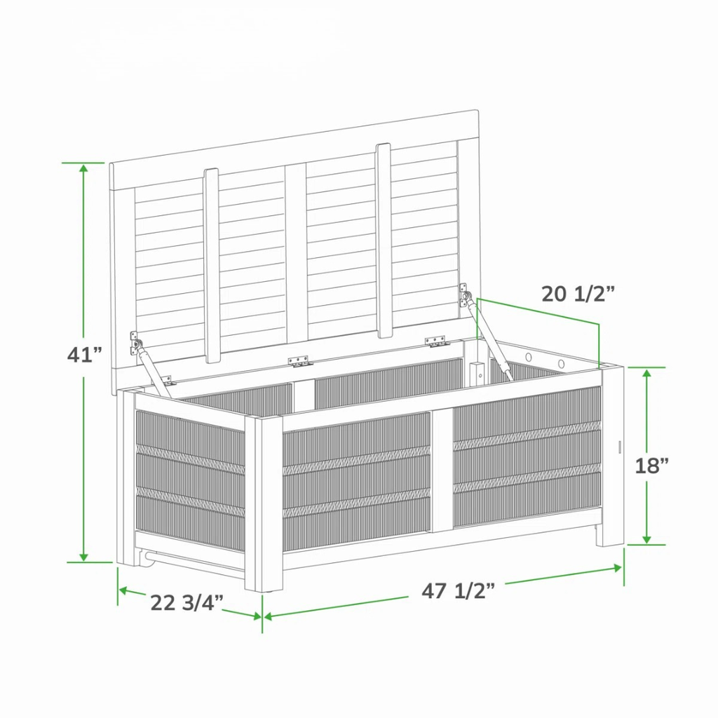 Teca™ | Caja de Terraza Exterior – Baúl Duradero de Madera de Teca