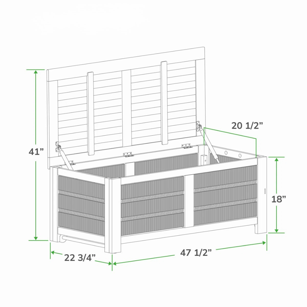 Teca™ | Caja de Terraza Exterior – Baúl Duradero de Madera de Teca