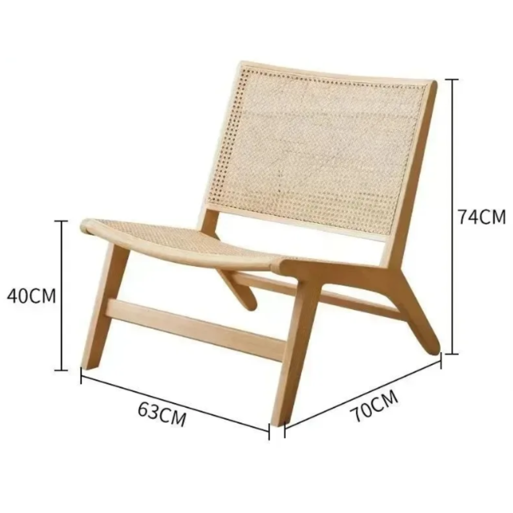 Sofirán™ | Sillón Reclinable de Madera Maciza y Ratán – Para Balcón y Sala