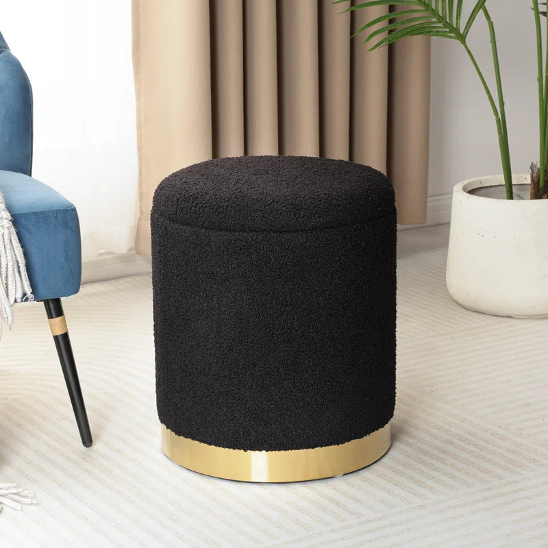 Pelura™ | Otomana Cilíndrica Teddy – Asiento Suave con Almacenamiento