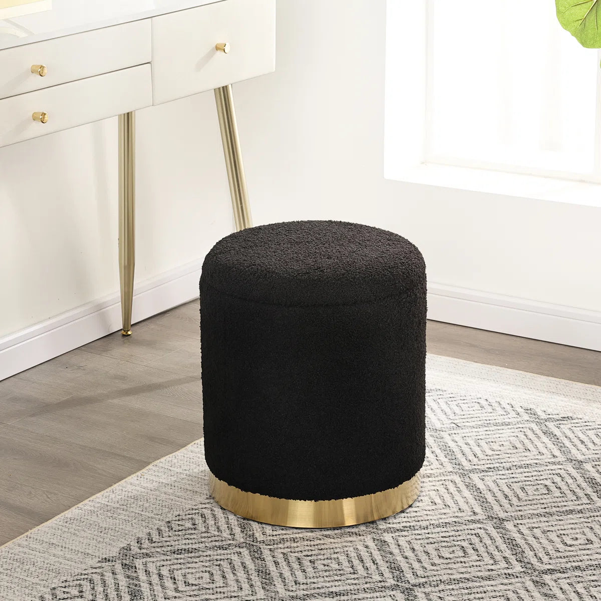 Pelura™ | Otomana Cilíndrica Teddy – Asiento Suave con Almacenamiento