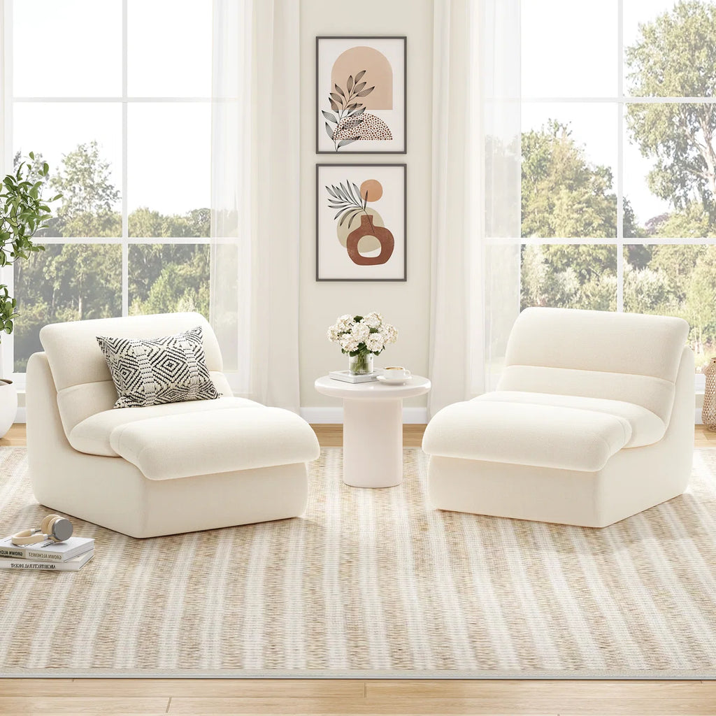 Laviara™ | Sillón tapizado de chenilla con espuma viscoelástica