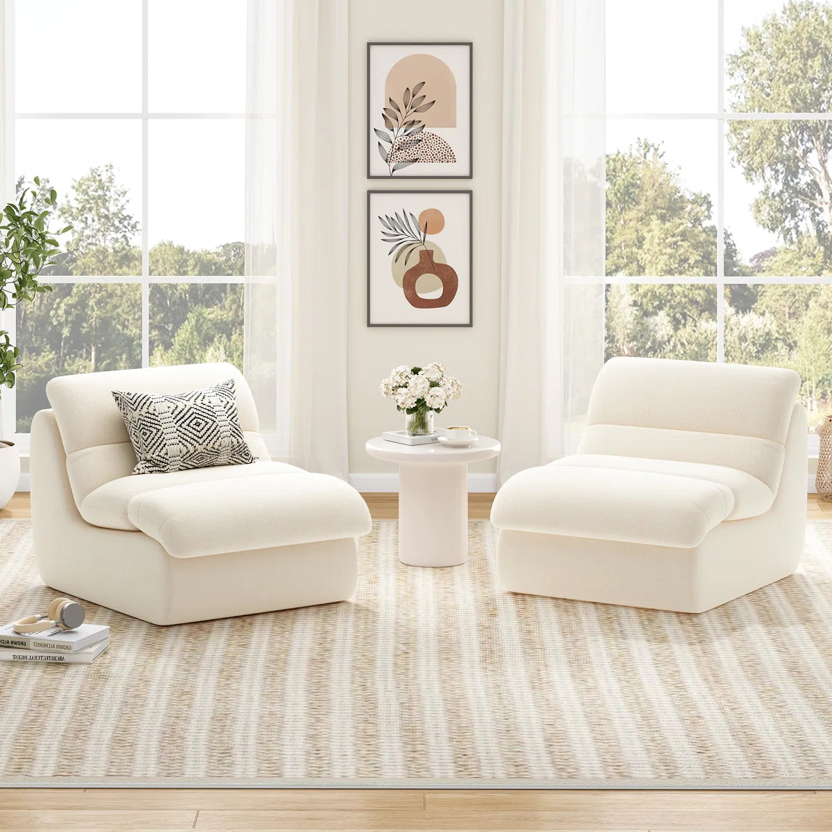 Laviara™ | Sillón tapizado de chenilla con espuma viscoelástica