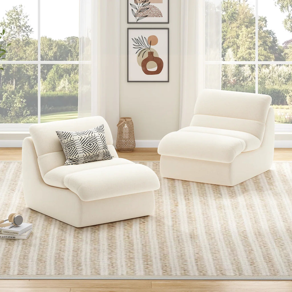 Laviara™ | Sillón tapizado de chenilla con espuma viscoelástica