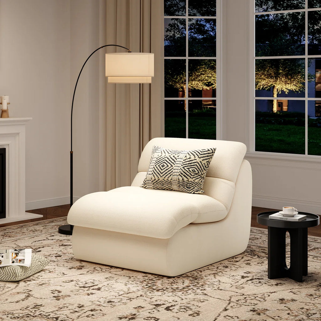 Laviara™ | Sillón tapizado de chenilla con espuma viscoelástica