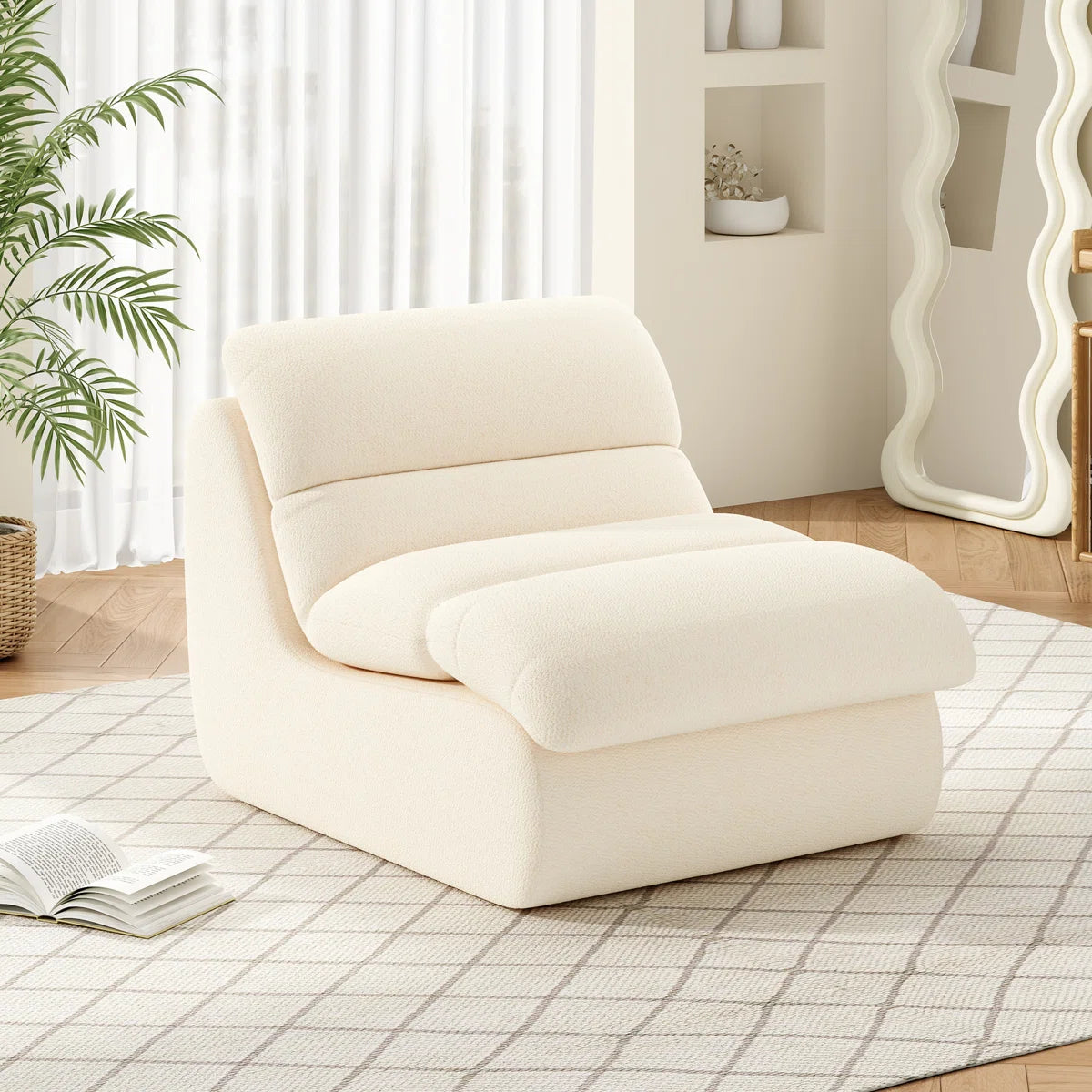Laviara™ | Sillón tapizado de chenilla con espuma viscoelástica
