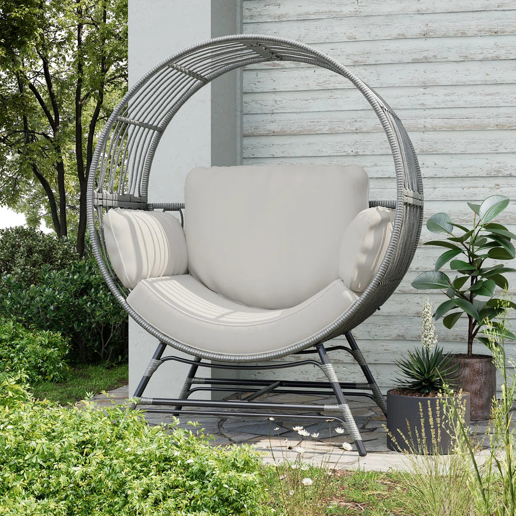 Ambiente™ | Silla tipo huevo de mimbre para patio