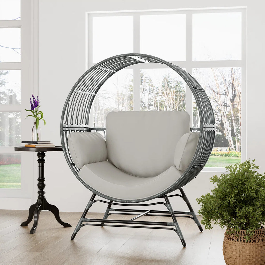 Ambiente™ | Silla tipo huevo de mimbre para patio