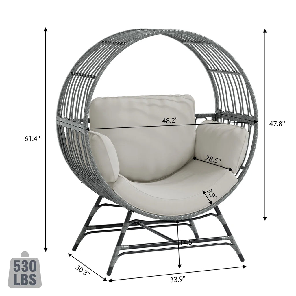 Ambiente™ | Silla tipo huevo de mimbre para patio