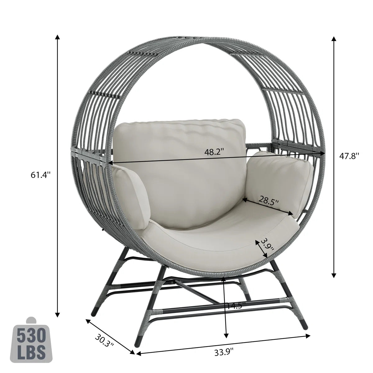 Ambiente™ | Silla tipo huevo de mimbre para patio