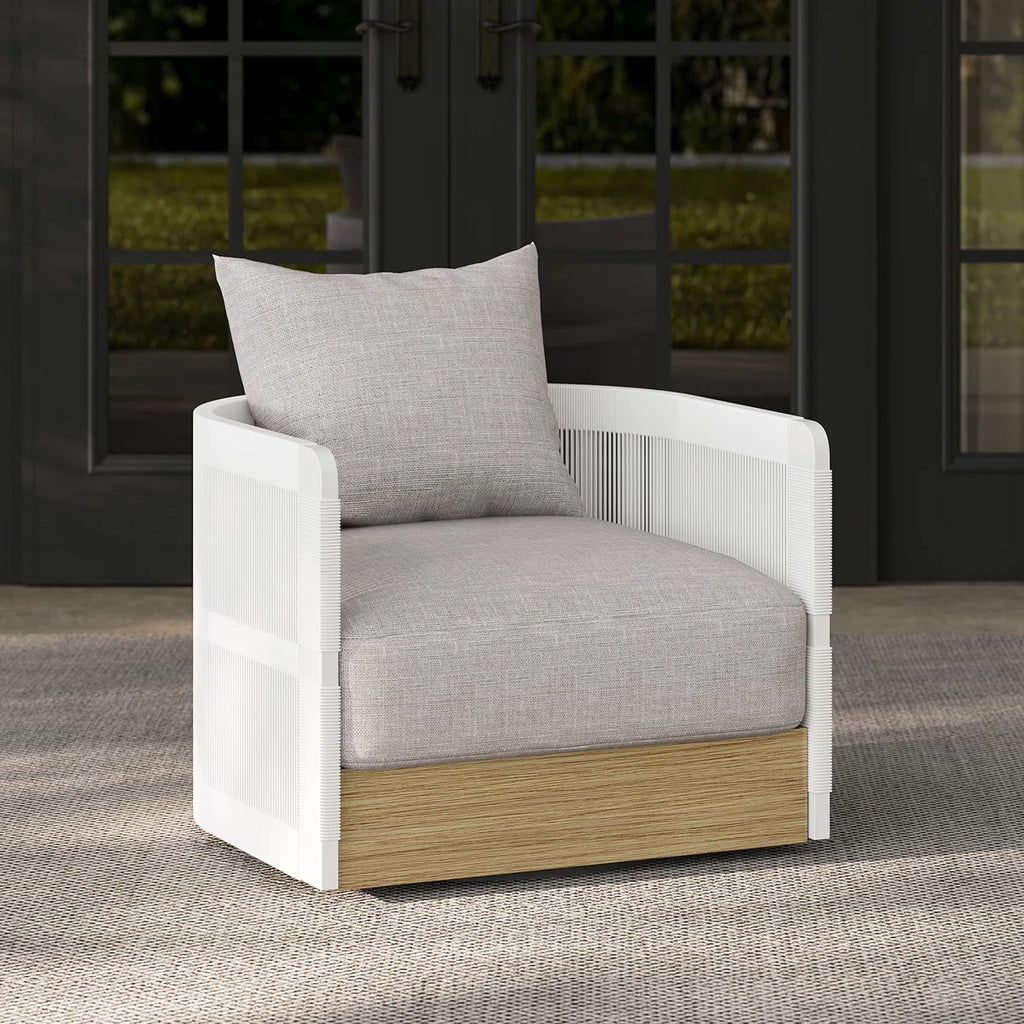 Solido™ | Silla exterior de cuerda trenzada giratoria 360°
