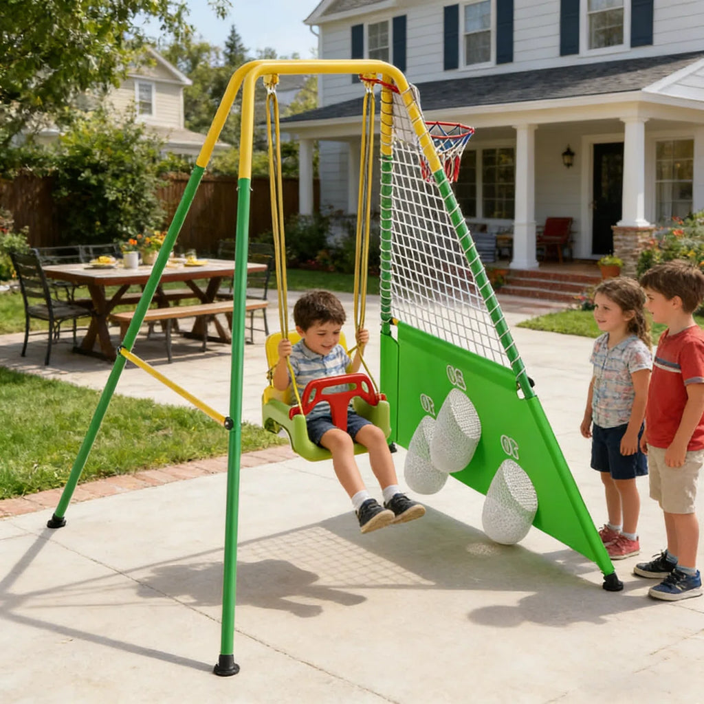 Playa™ | Parque infantil 3 en 1 con columpio para interior y exterior