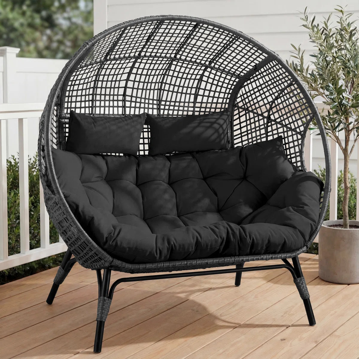 Cielo™ | Silla colgante de ratán de lujo para 2 personas