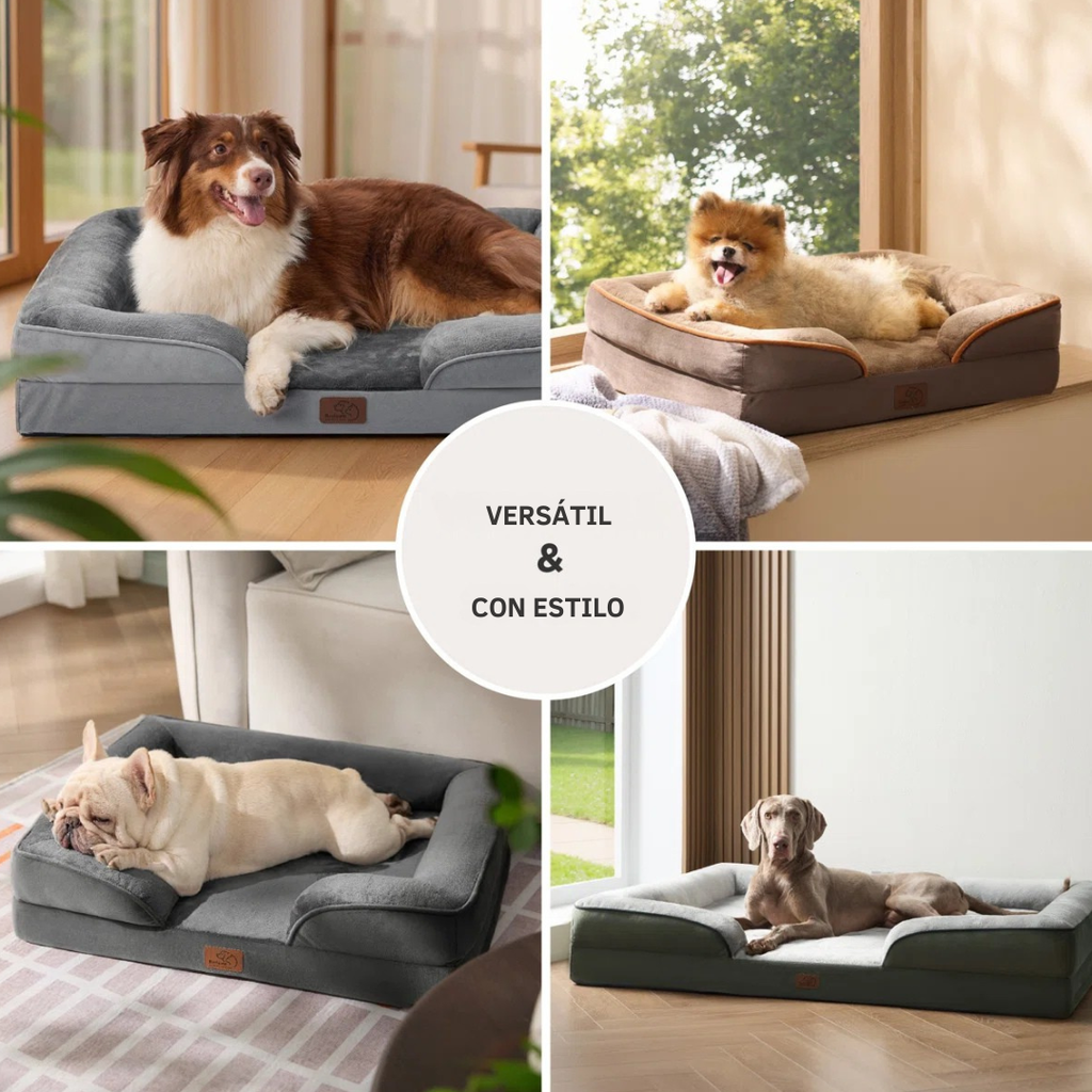Bonito™ | Cama ortopédica impermeable para perros con funda removible lavable