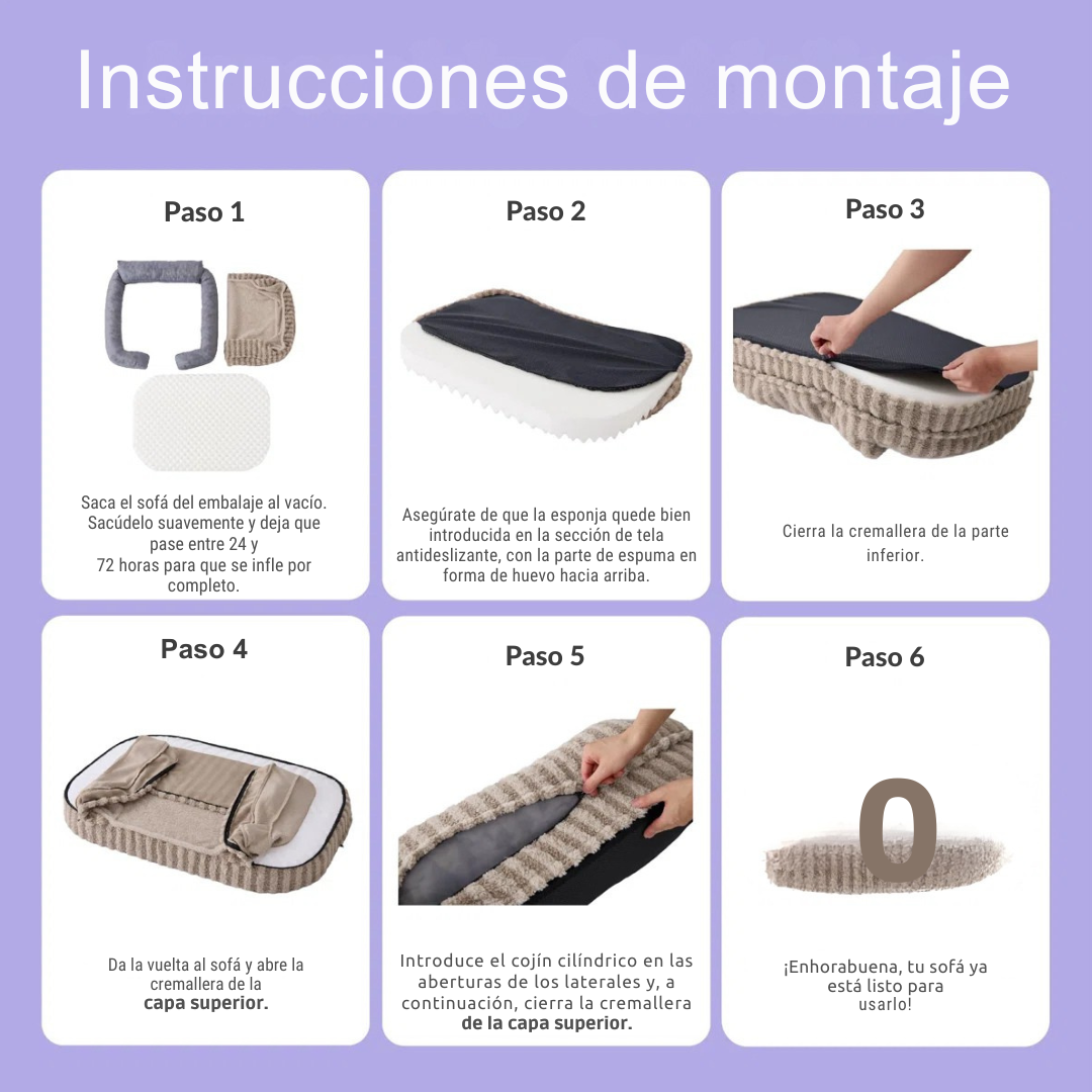 Solito™ | Cama ortopédica impermeable y lavable para mascotas con laterales