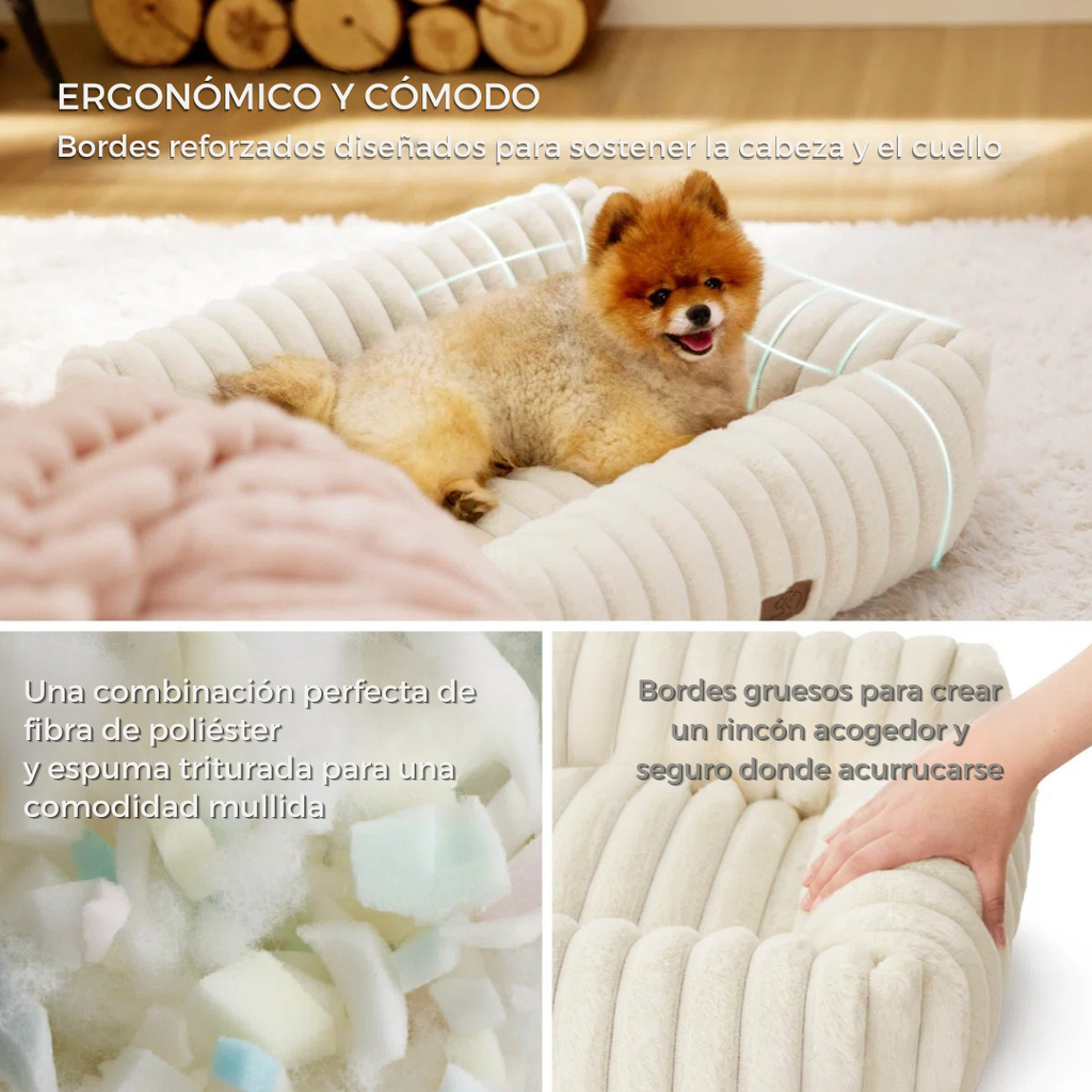 Coco™ | Cama suave lavable para mascotas con funda removible con cremallera