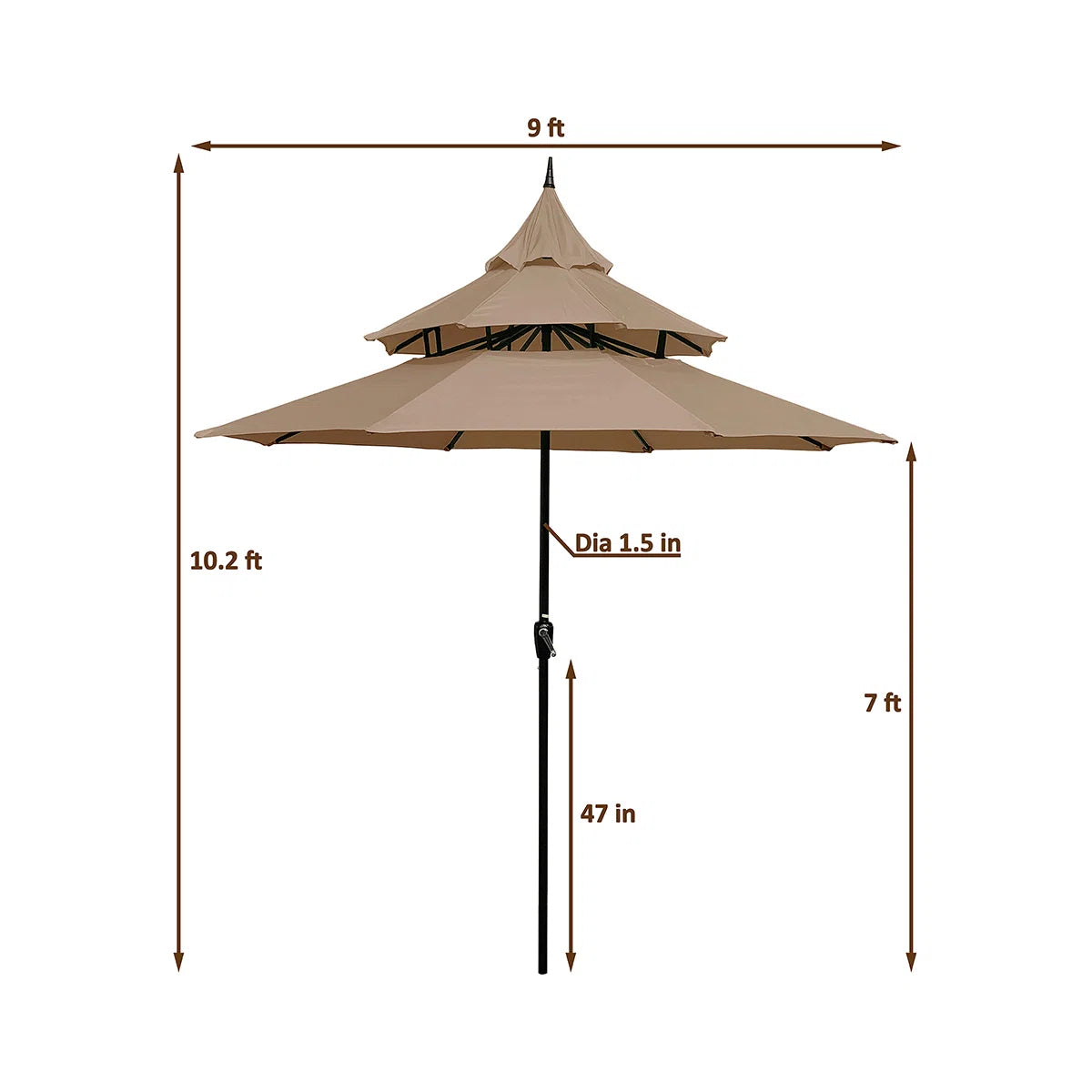 Sereno™ | Sombrilla de mercado estilo pagoda de 9 pies para exterior