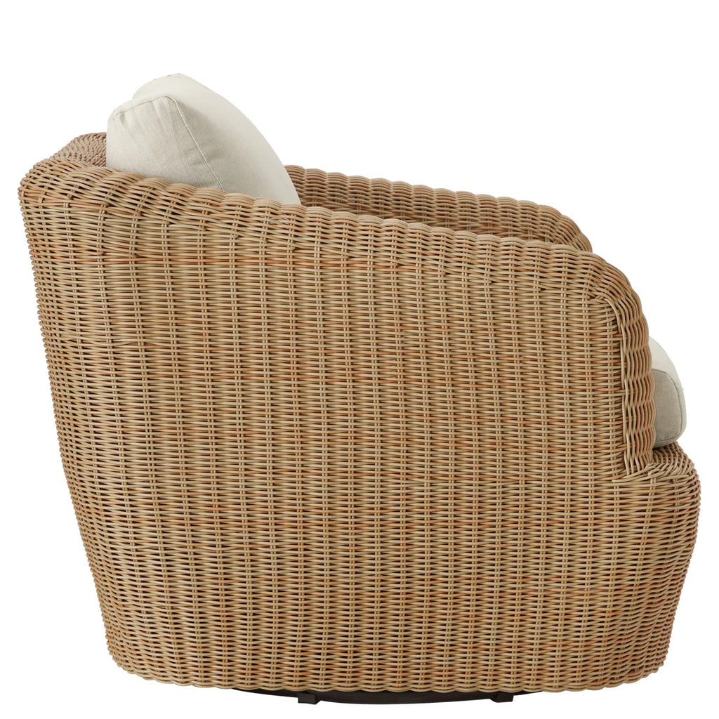 Costa™ | Silla lounge exterior giratoria con estructura de ratán