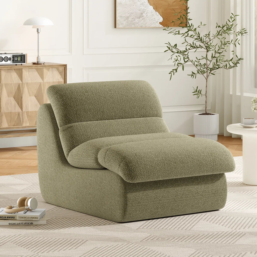 Laviara™ | Sillón tapizado de chenilla con espuma viscoelástica