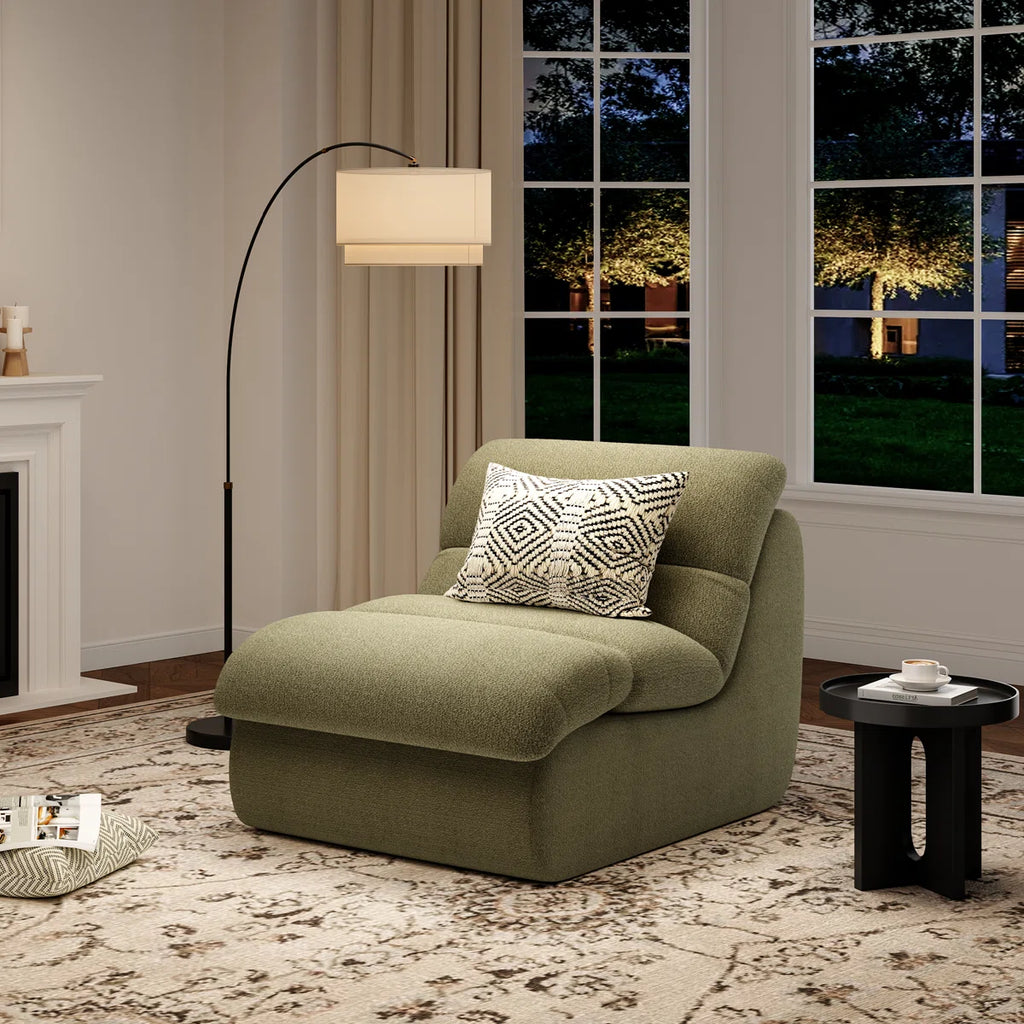 Laviara™ | Sillón tapizado de chenilla con espuma viscoelástica