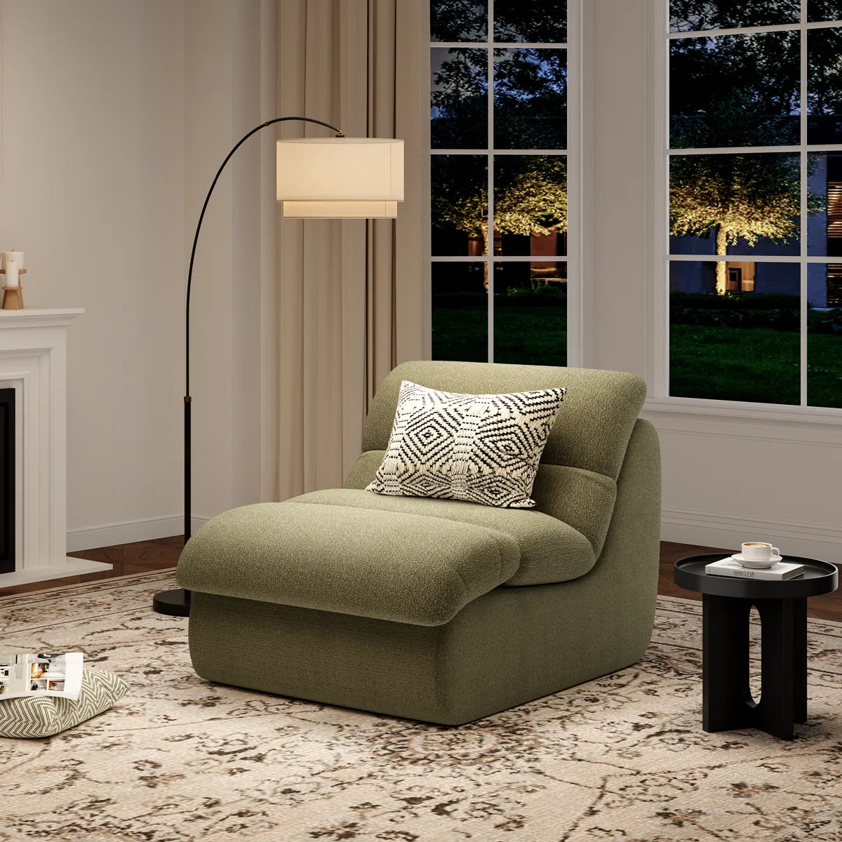 Laviara™ | Sillón tapizado de chenilla con espuma viscoelástica