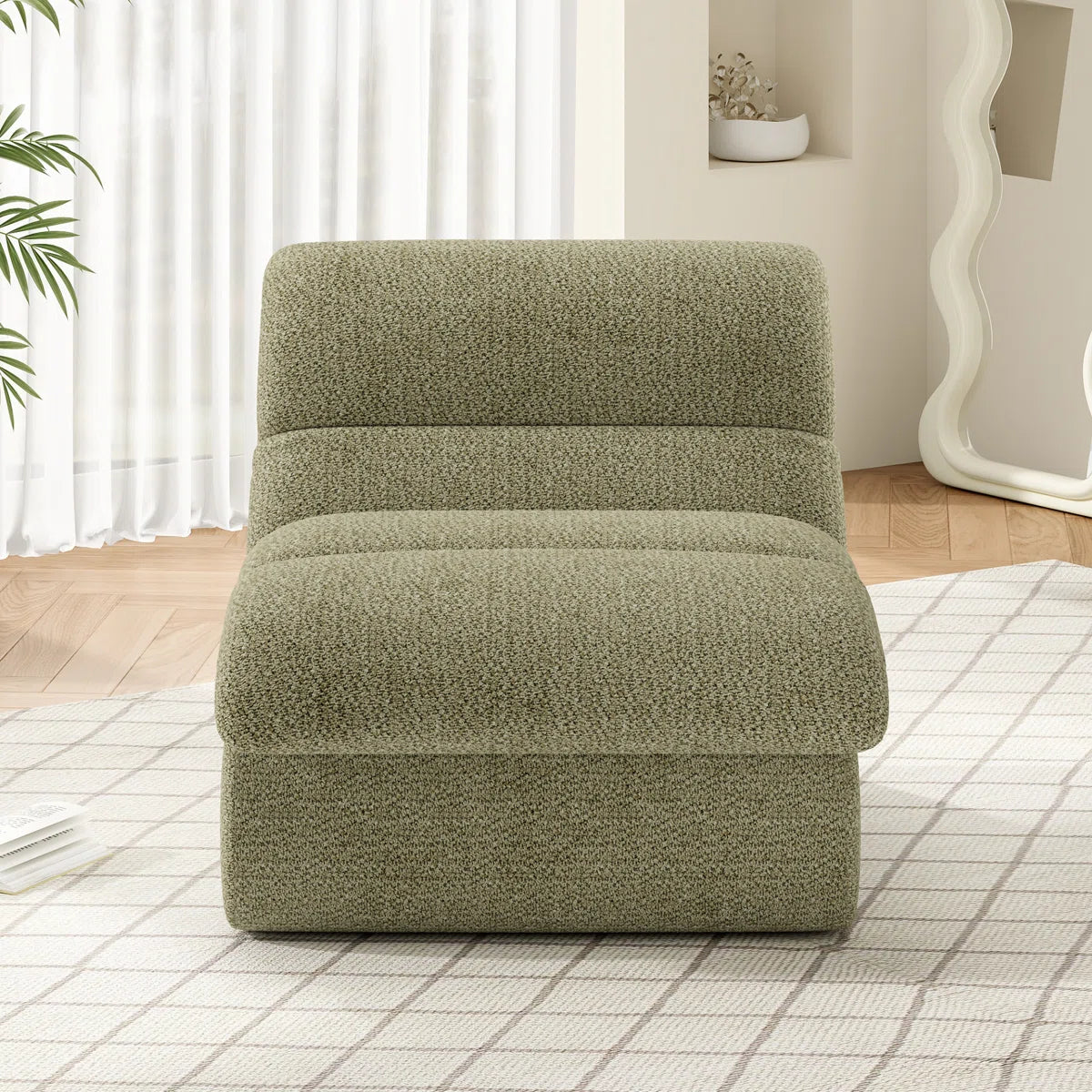 Laviara™ | Sillón tapizado de chenilla con espuma viscoelástica