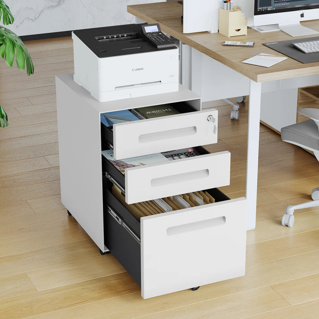 Solis™ | Archivador móvil de 3 cajones con cerradura