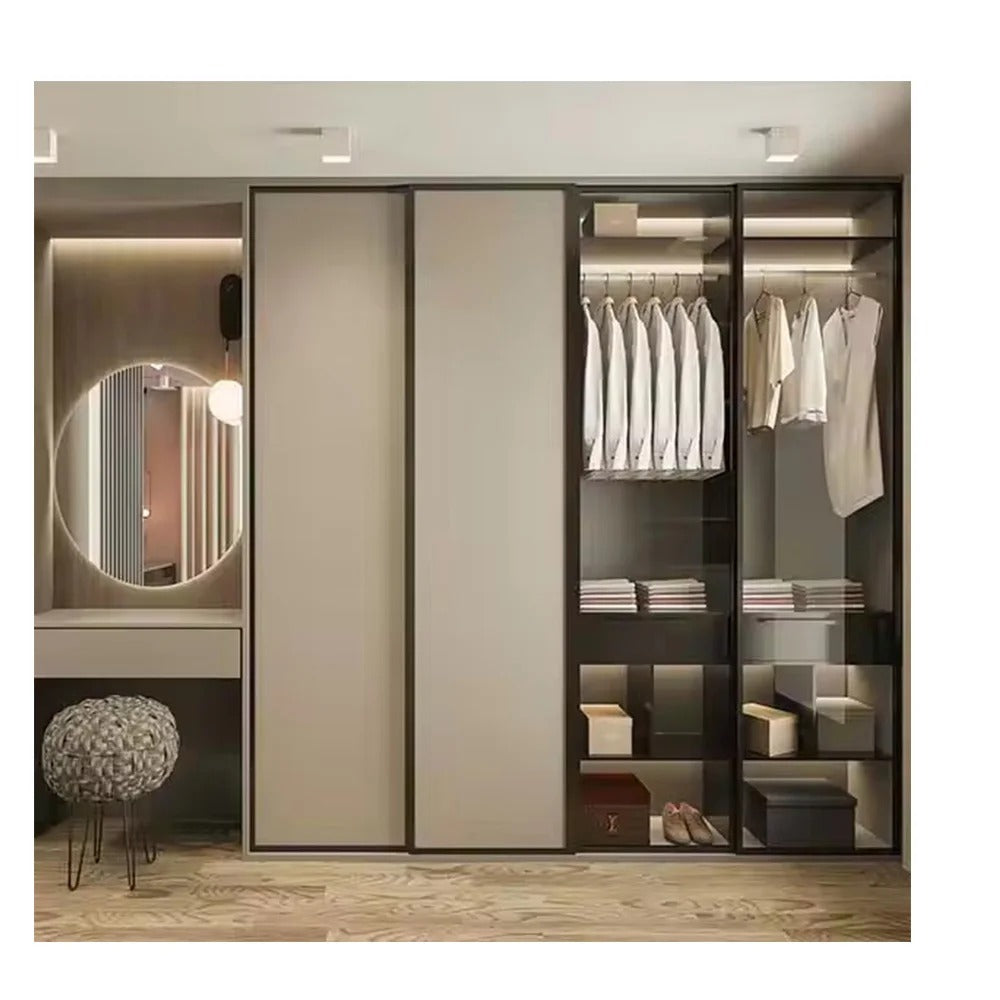 ™Albi | ארונות מודרניים בצורת L עם תאורת LED