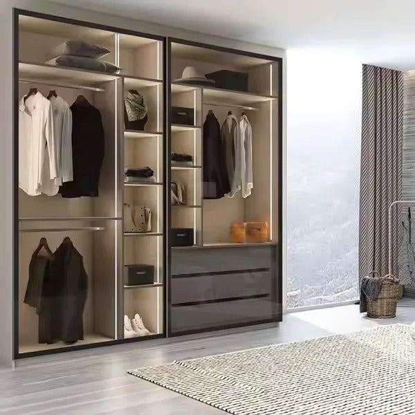 ™Albi | ארונות מודרניים בצורת L עם תאורת LED