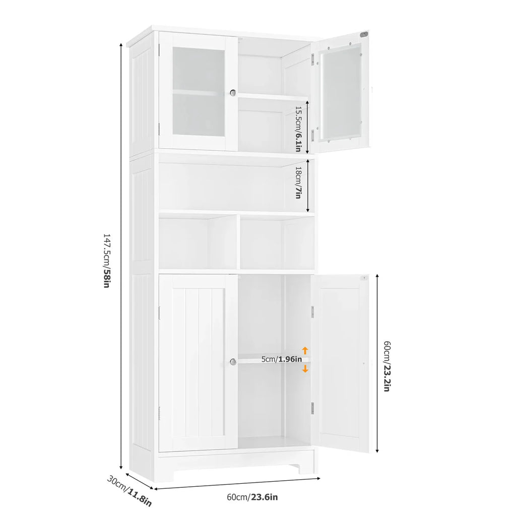 Madera™| Alacena de Cocina Independiente – Estantes de Madera Ajustables