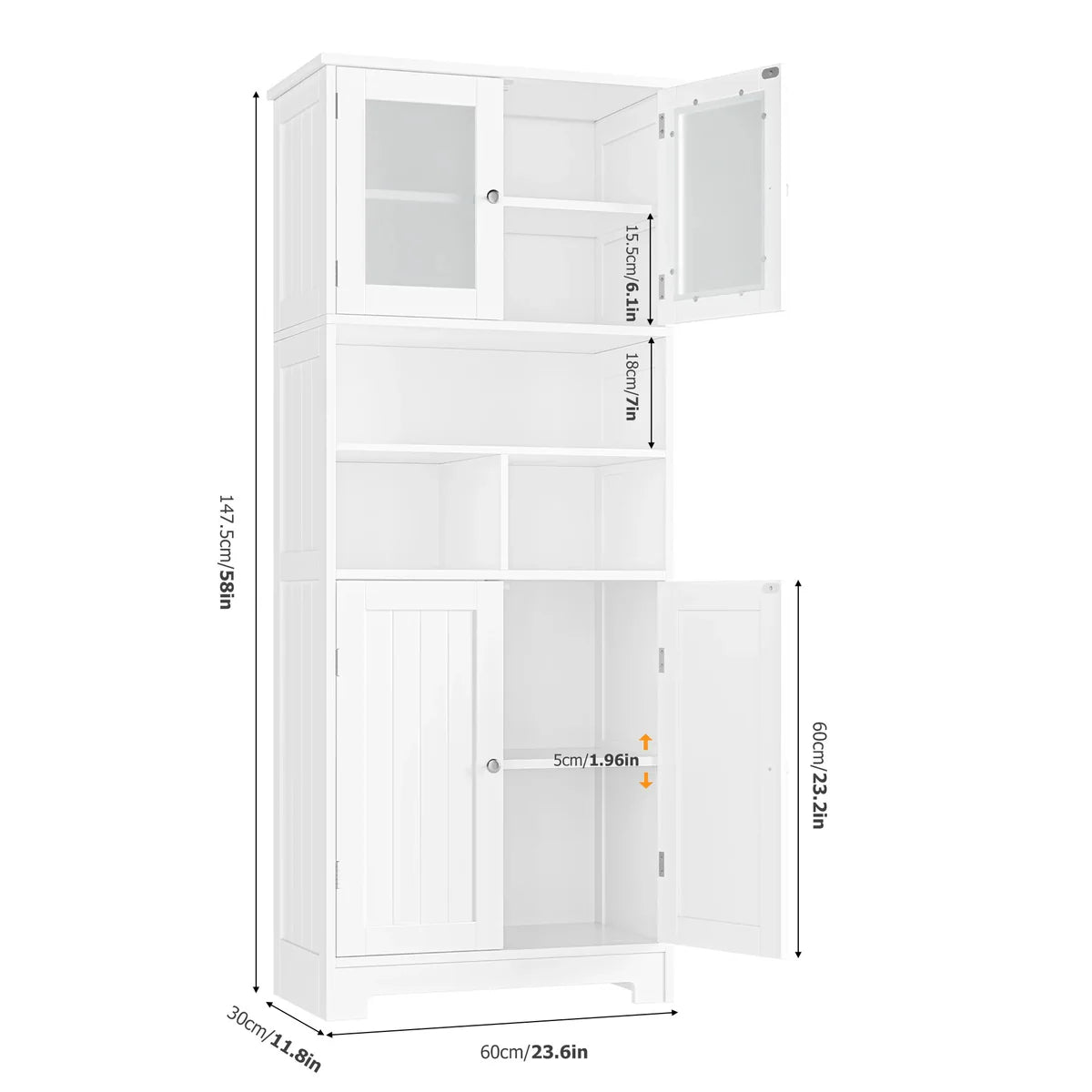 Madera™| Alacena de Cocina Independiente – Estantes de Madera Ajustables