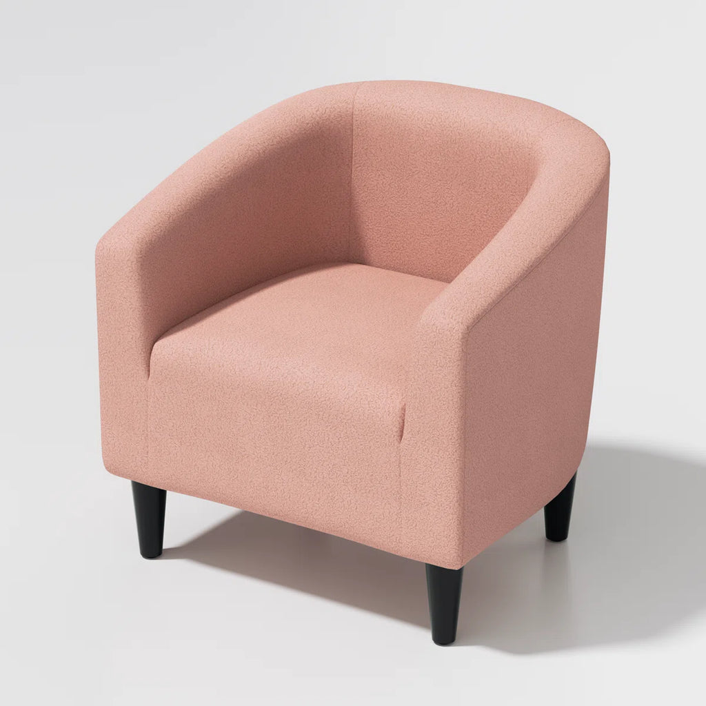Nieve™ | Sillón moderno en forma de barril tapizado
