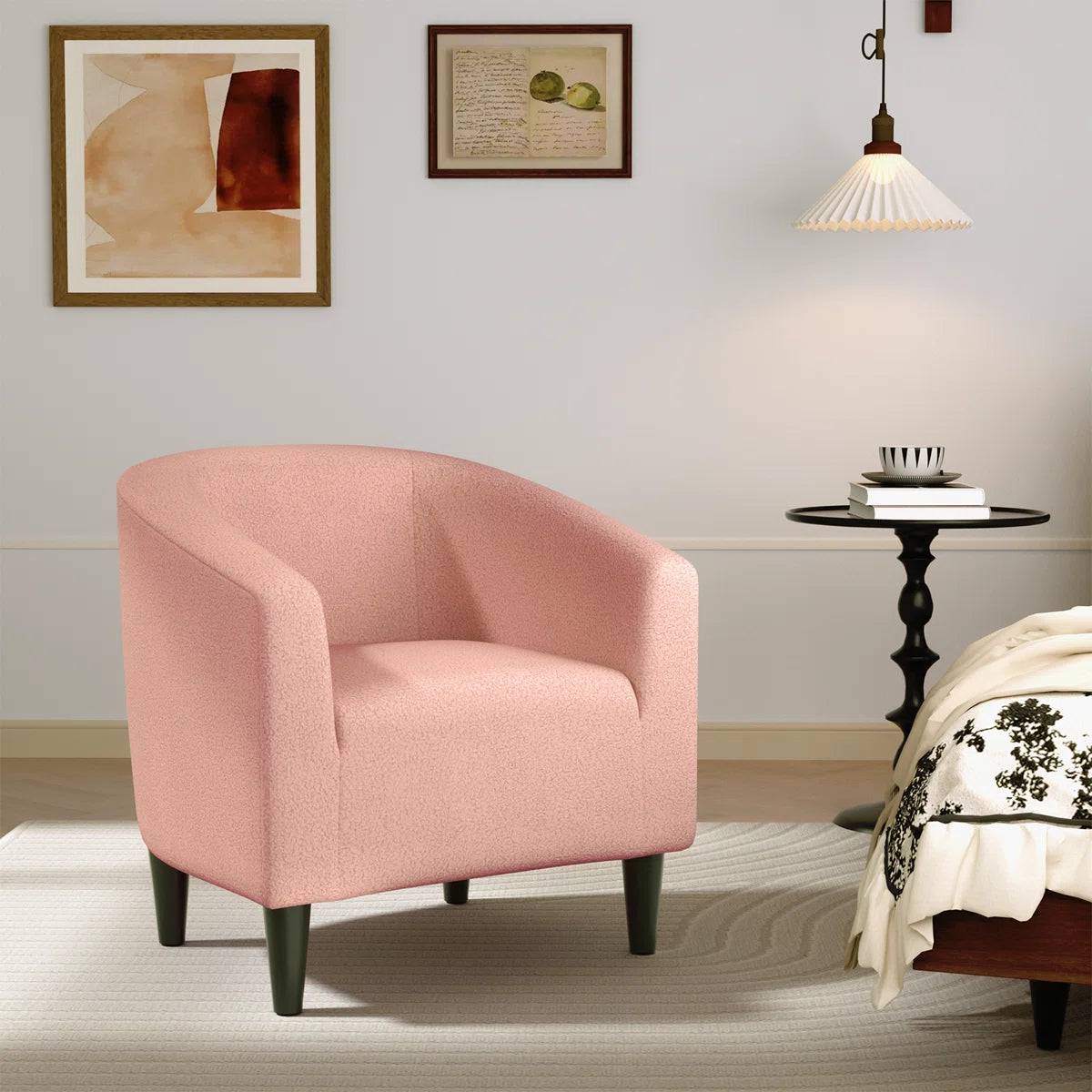 Nieve™ | Sillón moderno en forma de barril tapizado