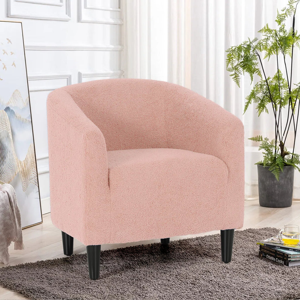 Nieve™ | Sillón moderno en forma de barril tapizado