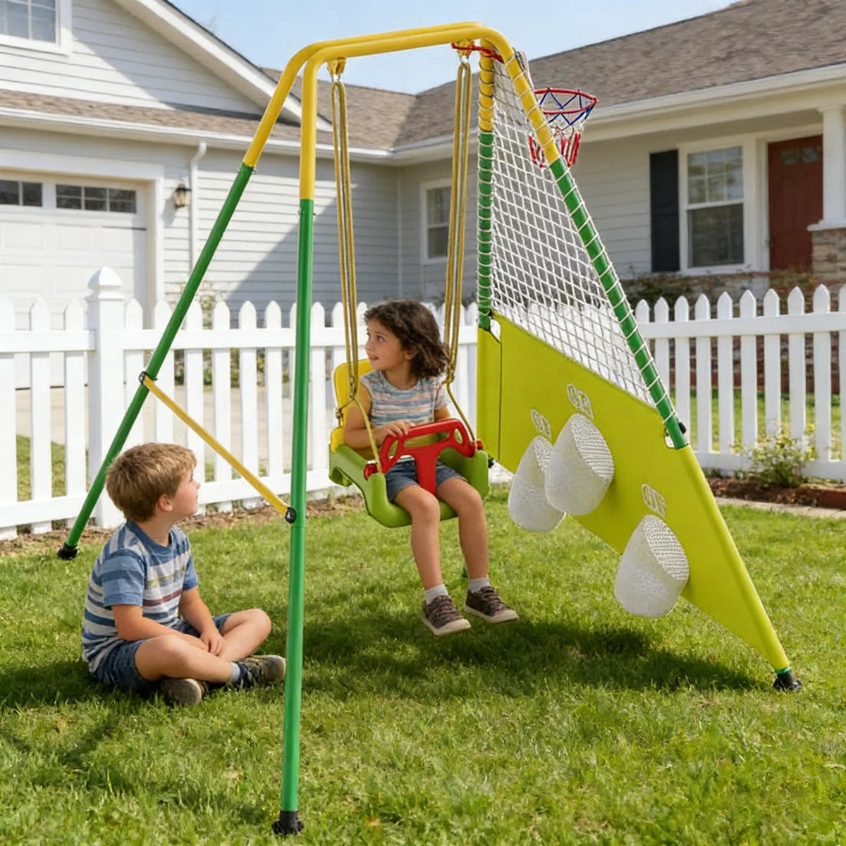 Playa™ | Parque infantil 3 en 1 con columpio para interior y exterior